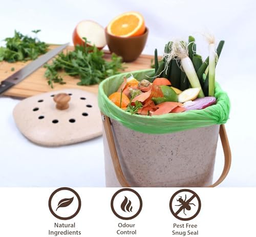 Eco Basics Compost Kitchen Bin, 4 L, Pebble