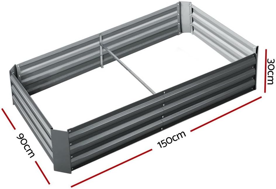 Green Fingers Galvanised Garden Beds, 2 Pack, 150 x 90 x 30 cm
