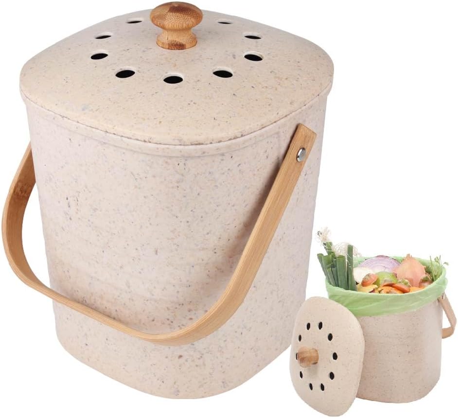 Eco Basics Compost Kitchen Bin, 4 L, Pebble