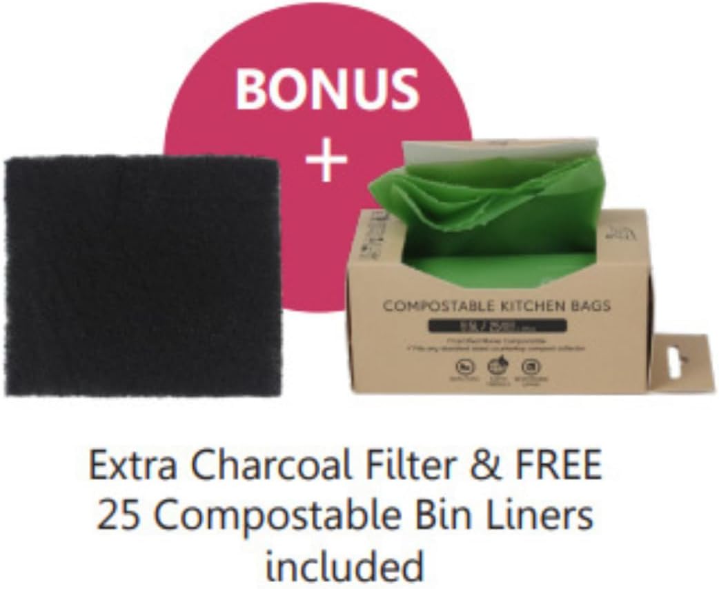 Eco Basics Compost Kitchen Bin, 4 L, Pebble