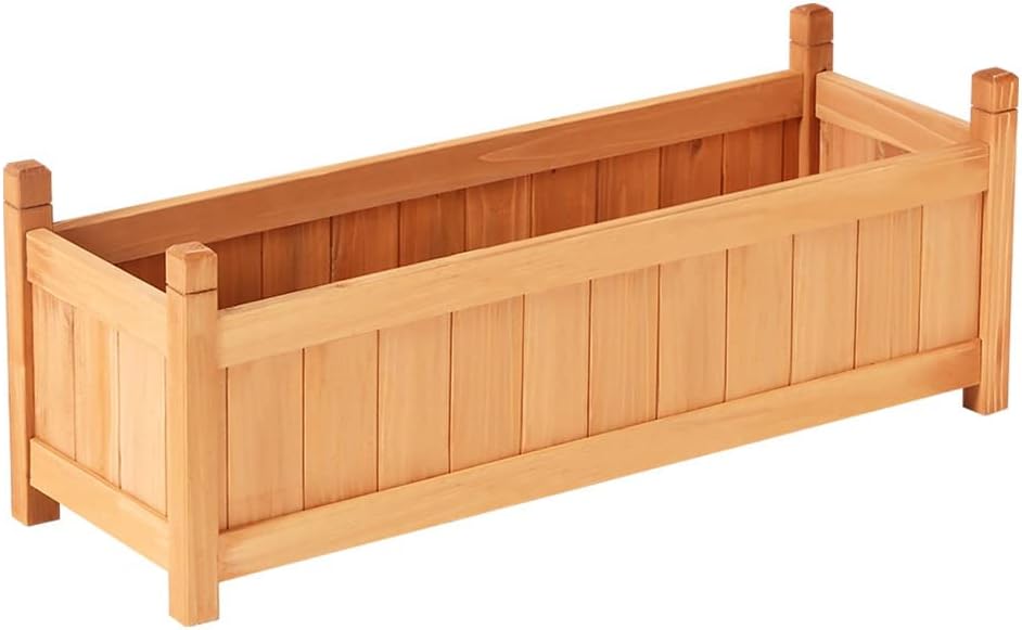 Green Fingers Wooden Planter Box, 90 x 30 x 33 cm