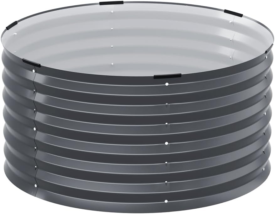 Green Fingers Round Galvanised Garden Bed, 90 x 45 cm