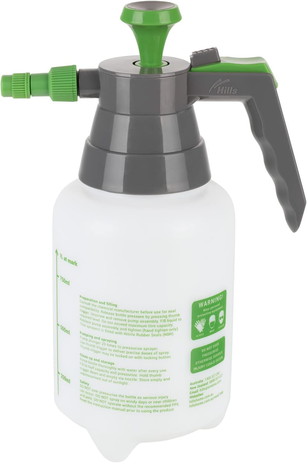 Hills Garden Pressure Sprayer, 1 L