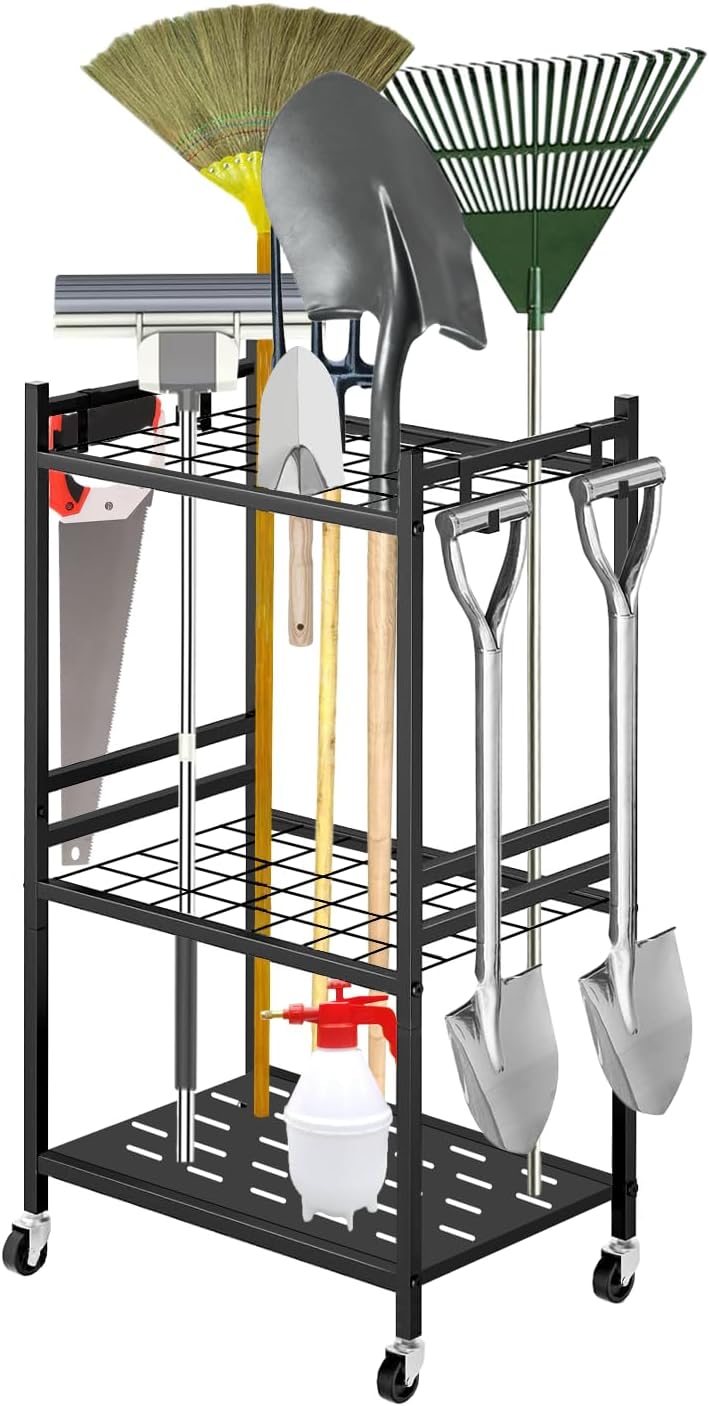 Garden Tool Organiser with Wheels, 35 Tools