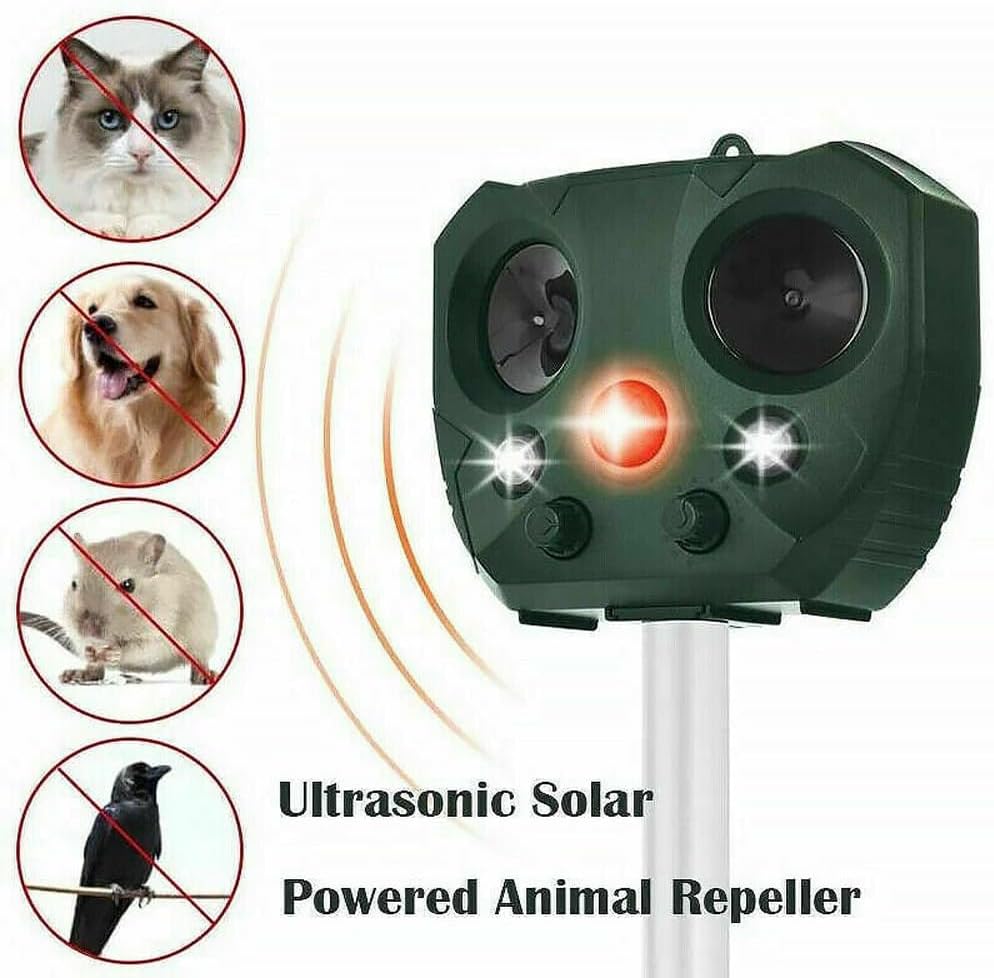 Solar Ultrasonic Animal Repeller, 5000 sq ft