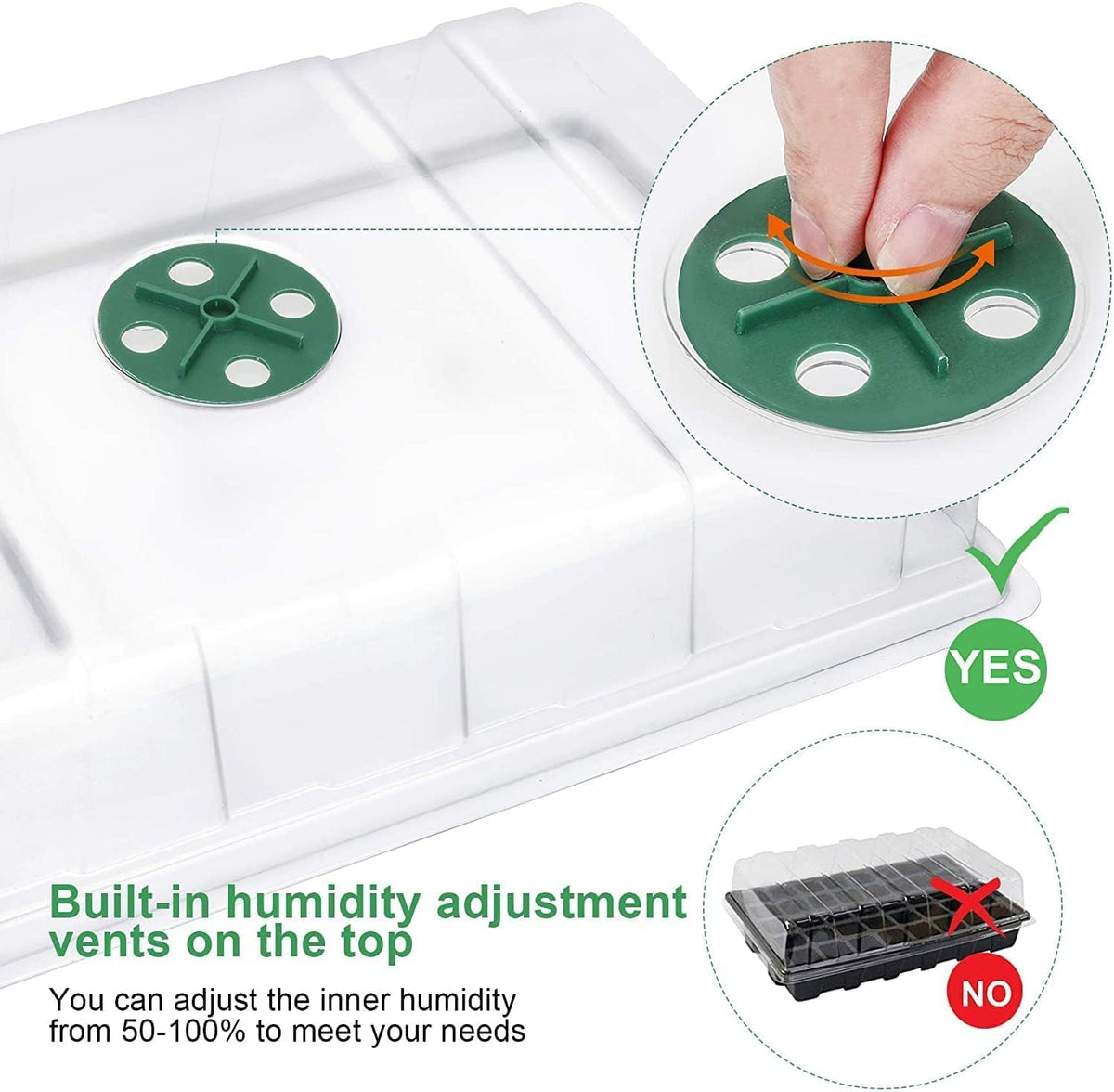 Seedling Trays with Vented Domes, 4 Pack