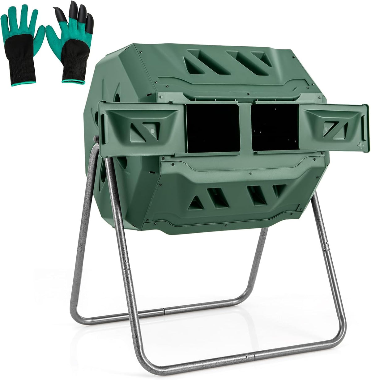 Costway Dual-Chamber Compost Tumbler, 160 L