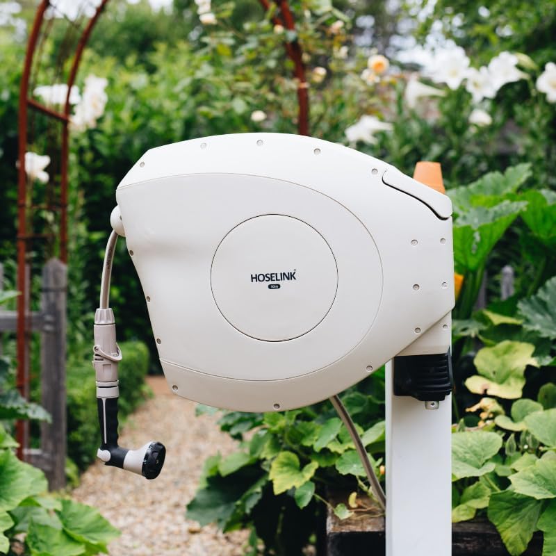HOSELINK Retractable Garden Hose Reel, 30 m, Charcoal