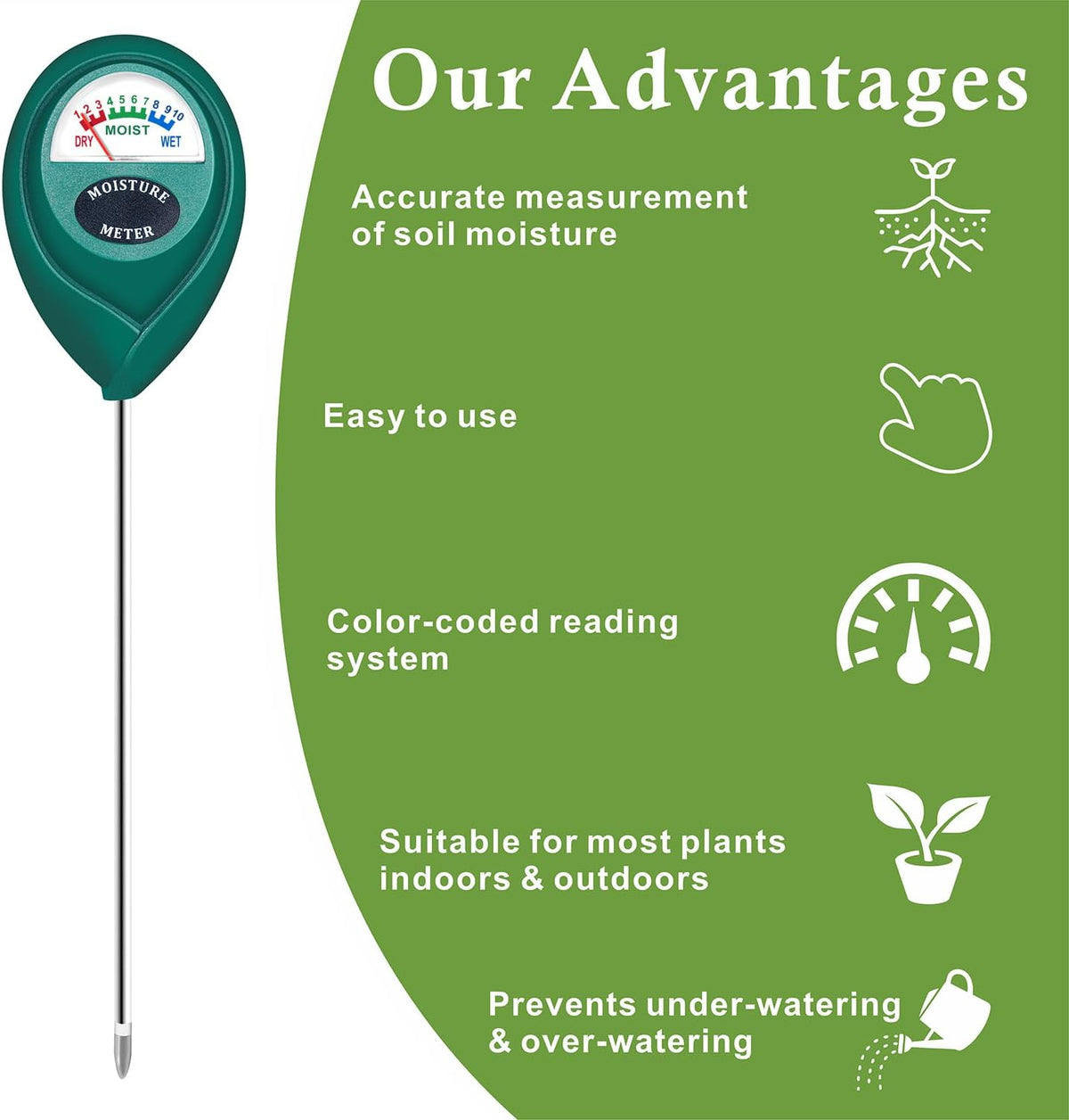 XLUX Soil Moisture Meters, 2 Pack
