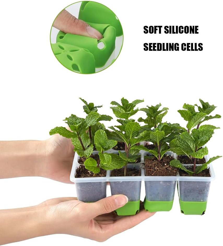 Silicone Seedling Starter Trays, 5 Pack, 12 Cells