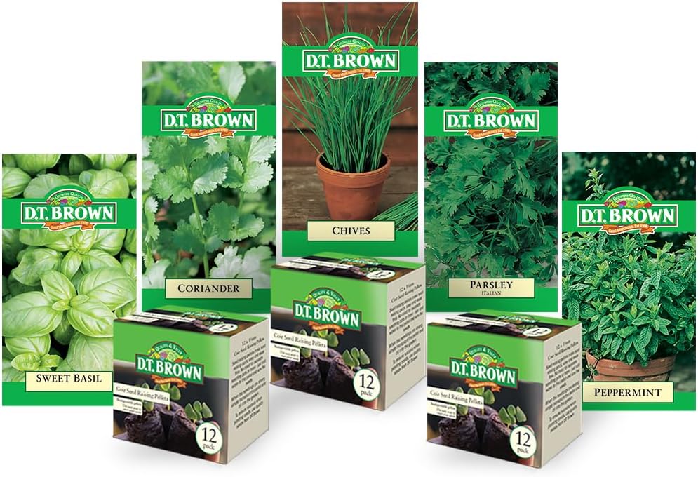 D.T. Brown Fresh Herb Seed Kit, 5 Varieties + Pellets