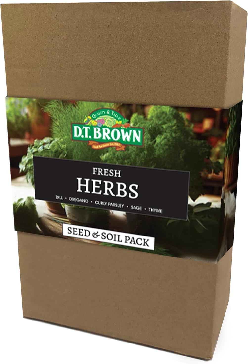 D.T. Brown Fresh Herb Seed Kit, 5 Varieties + Pellets
