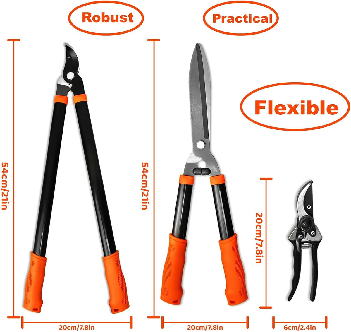 Garden Pruning Shears Set, 3 Piece
