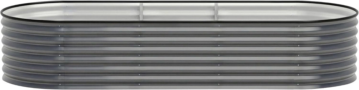 Green Fingers Oval Galvanised Garden Bed, 240 x 80 x 56 cm
