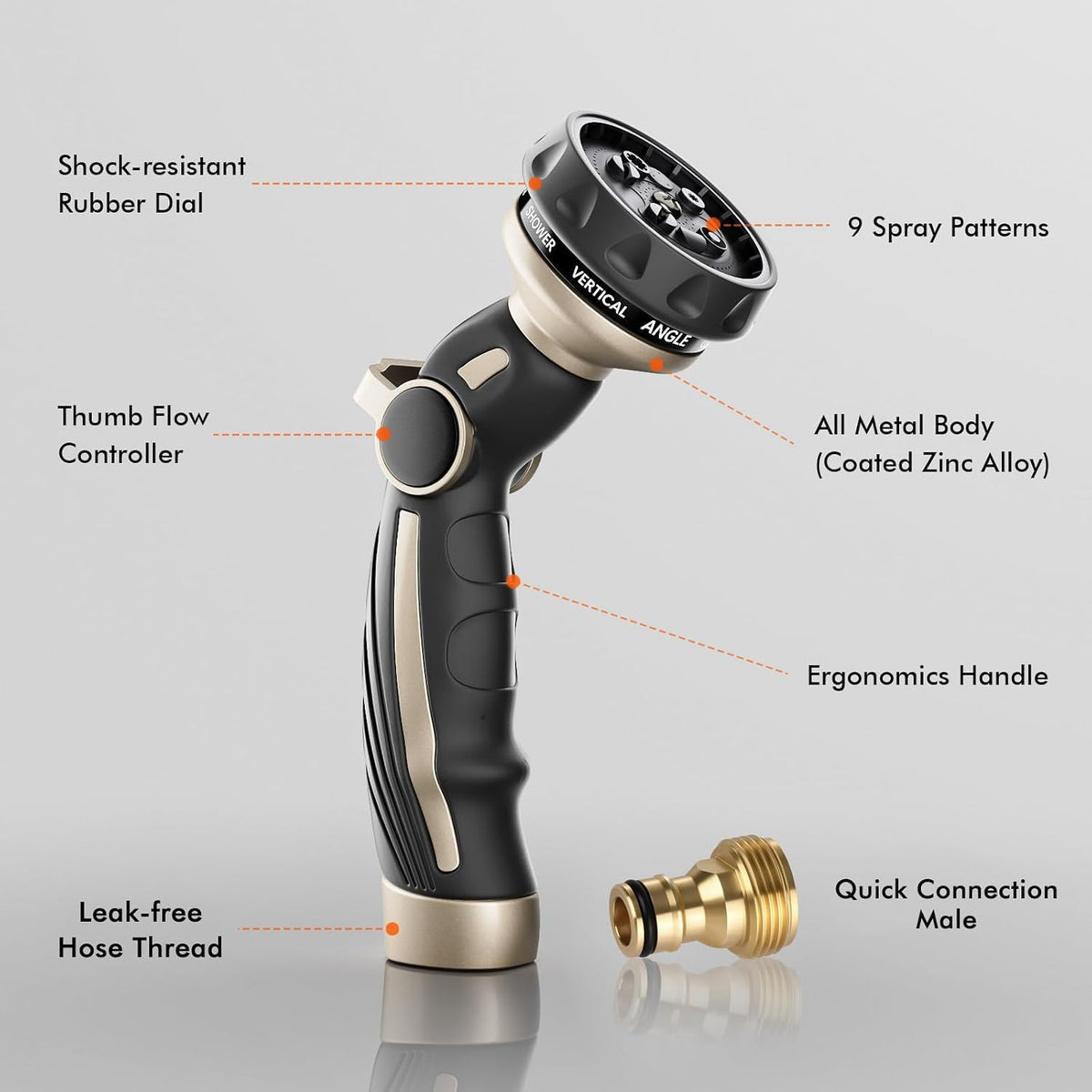 RESTMO Garden Hose Nozzle, 9 Patterns