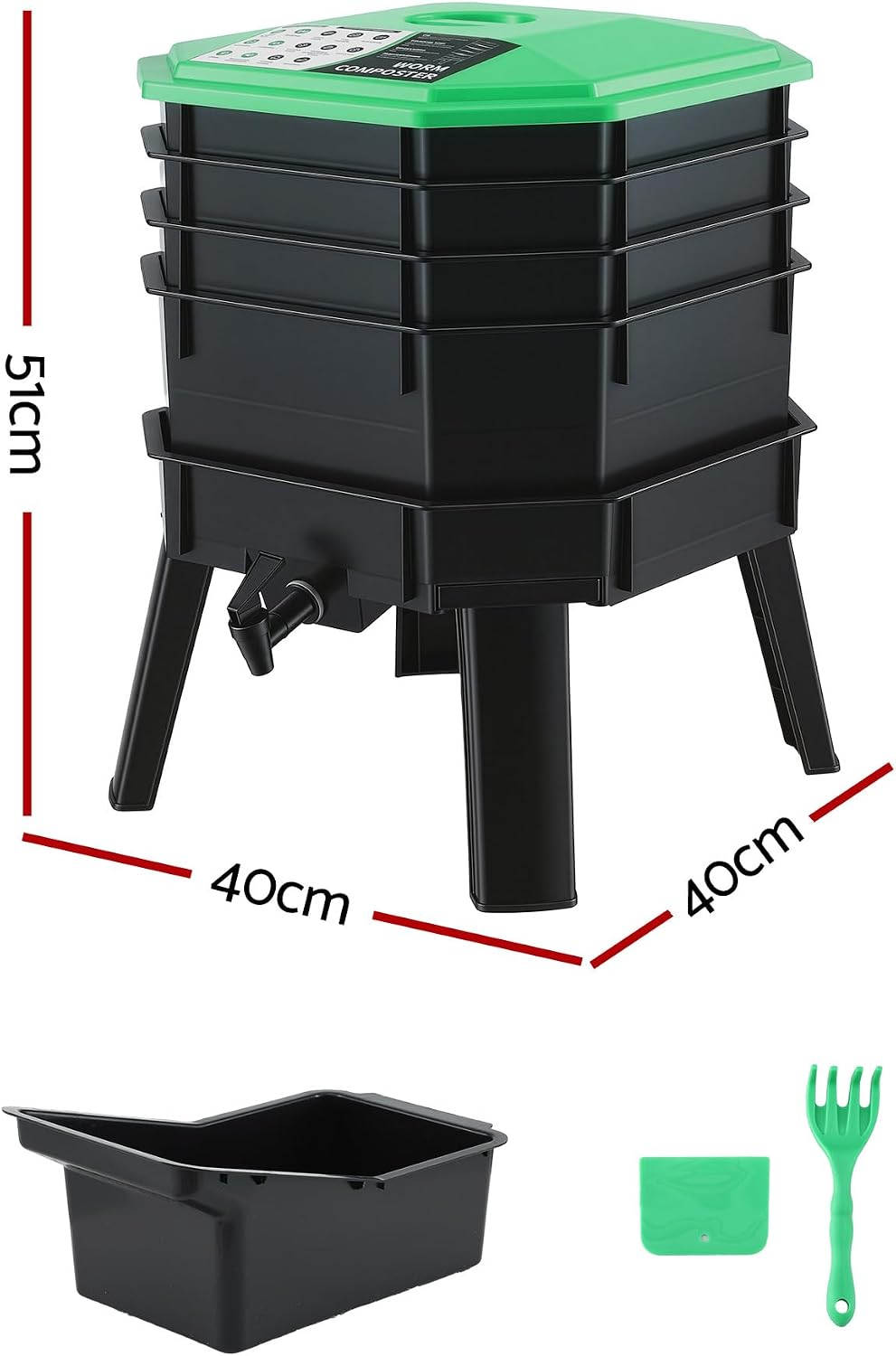 Gardeon Worm Farm Compost Bin, 4 Tray
