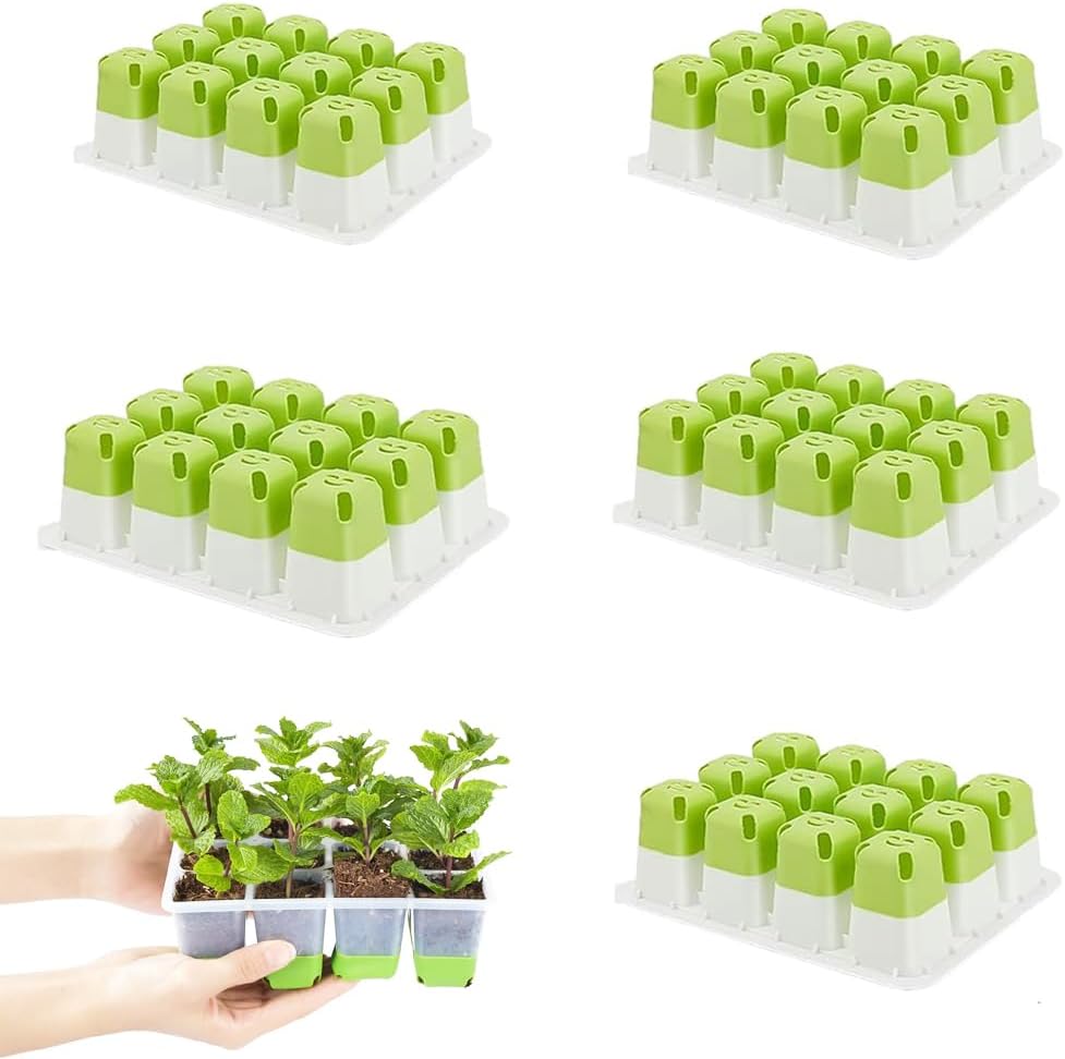 Silicone Seedling Starter Trays, 5 Pack, 12 Cells