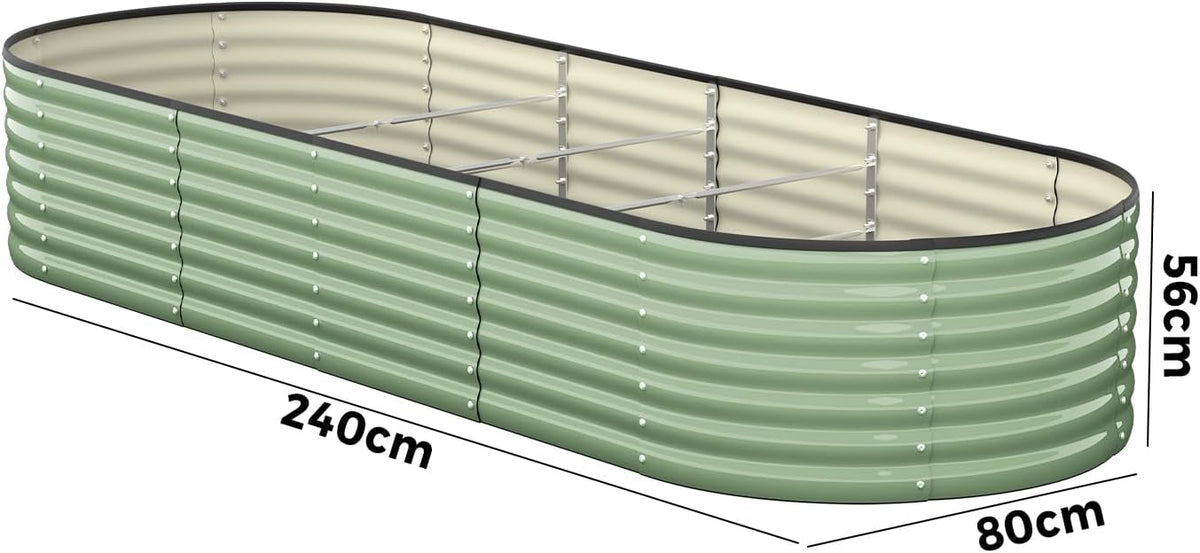 Livsip Galvanised Raised Garden Bed, 240 x 80 x 56 cm