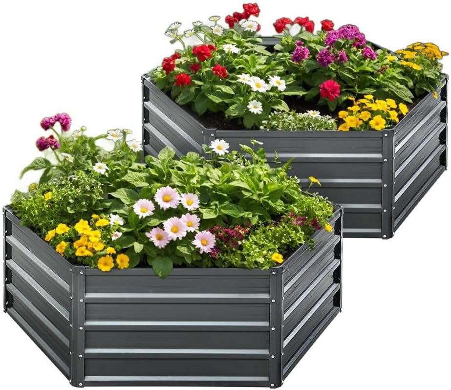 Green Fingers Galvanised Garden Beds, 2 Pack, 150 x 90 x 30 cm