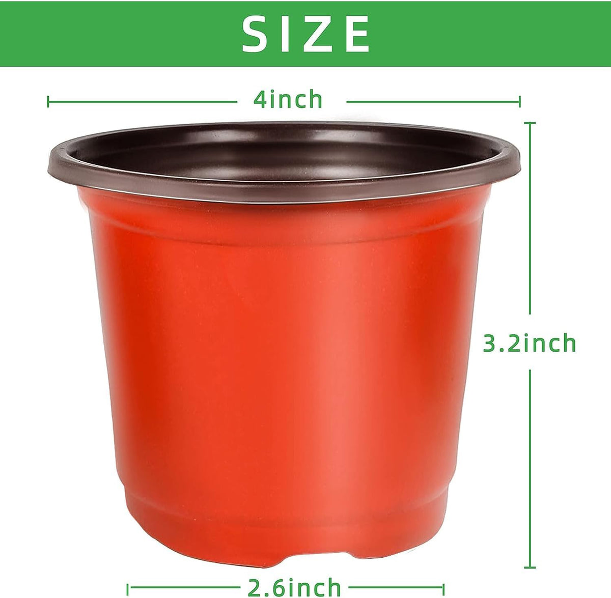 Plastic Nursery Pots, 100 Pack, 4 in