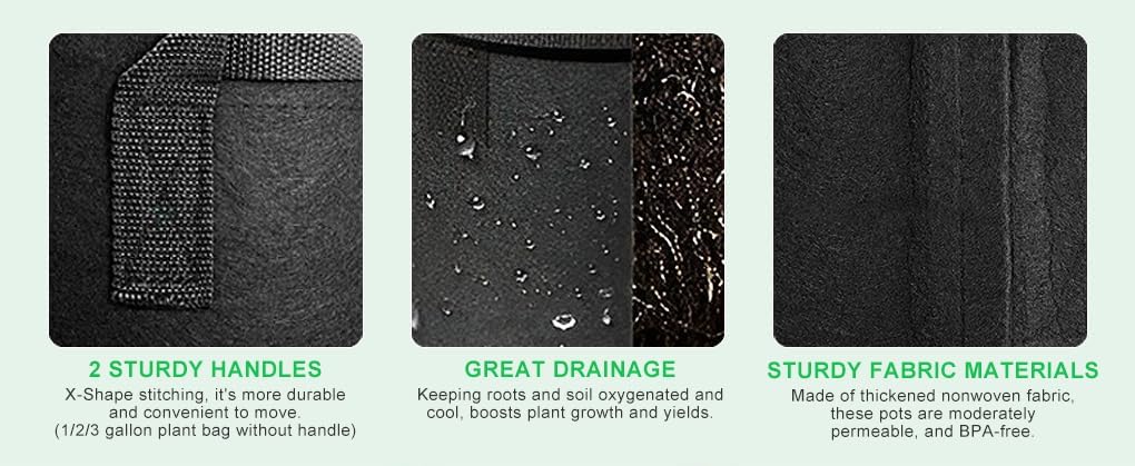 Grow Bags, 5 Pack, 20 gal