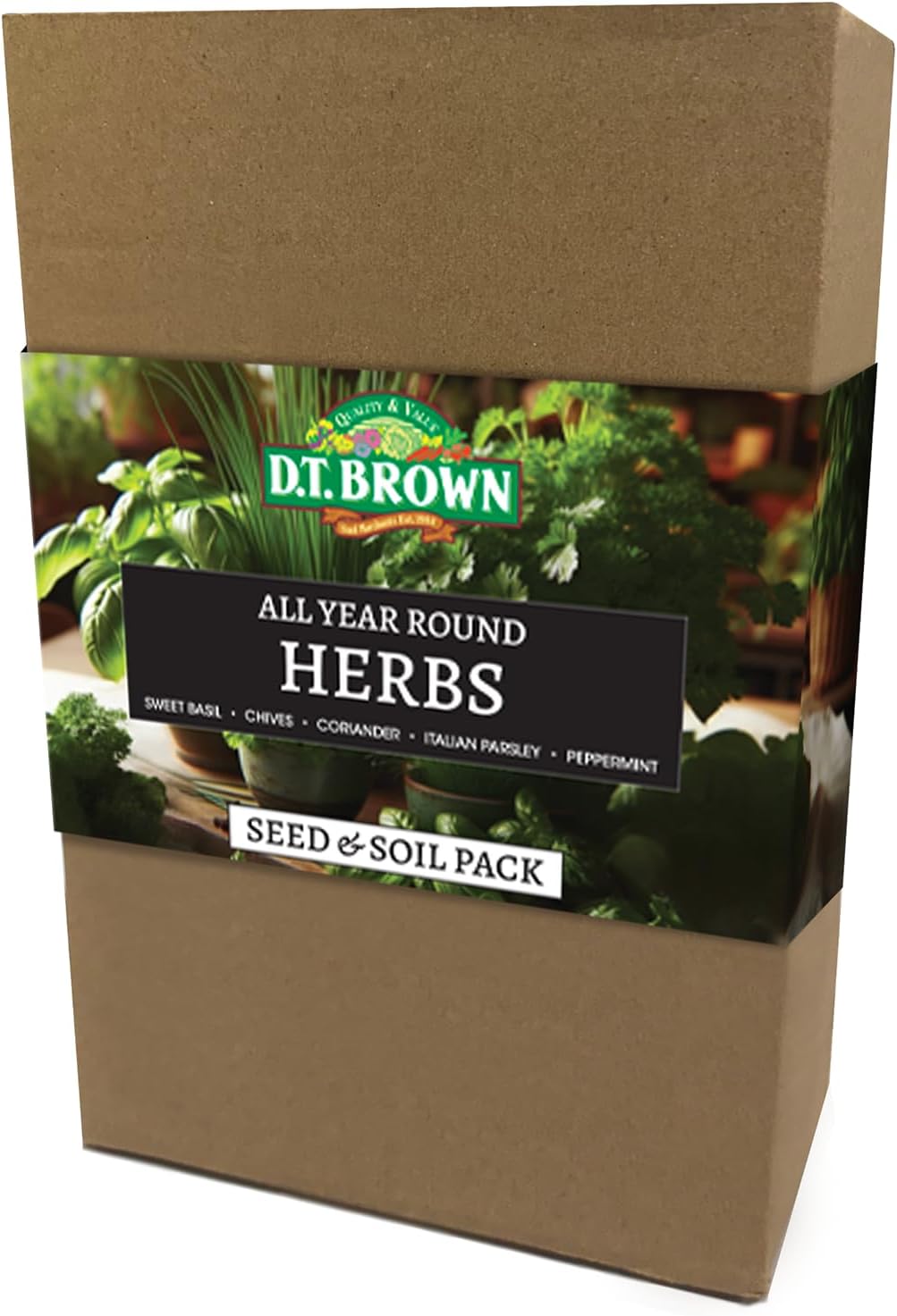 D.T. Brown Fresh Herb Seed Kit, 5 Varieties + Pellets