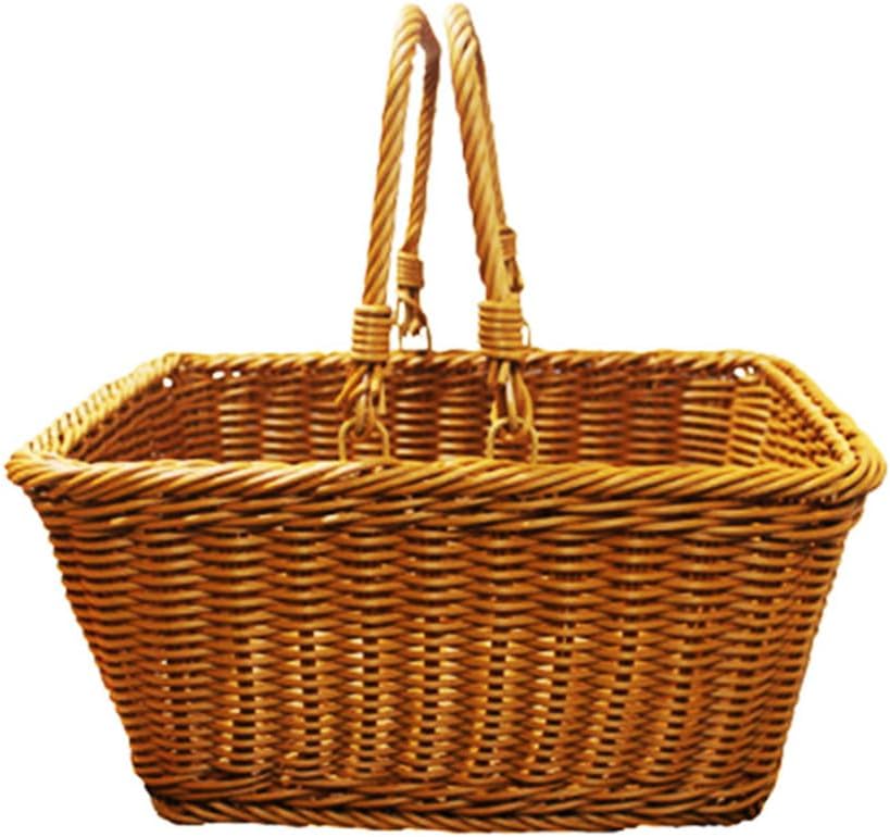 Natural Rattan Picnic Basket with Handle