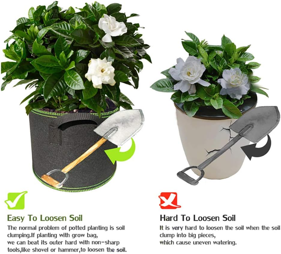 Grow Bags, 5 Pack, 10 gal