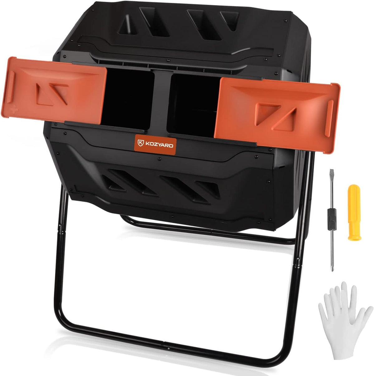 KOZYARD Dual-Chamber Compost Tumbler, 160 L