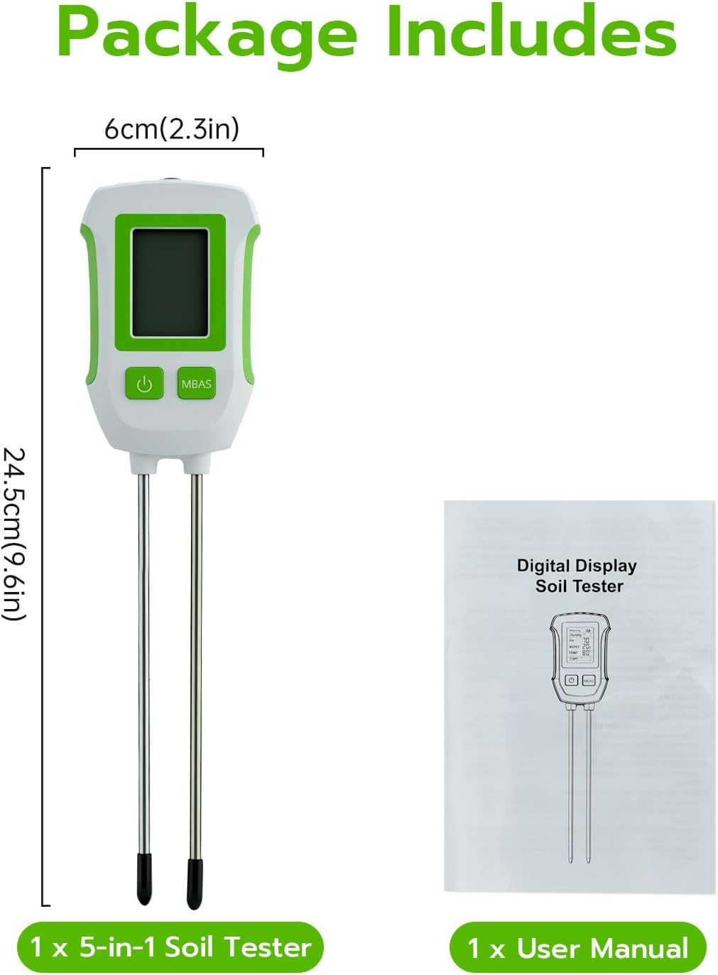 Mcbazel 5-in-1 Digital Soil Meter