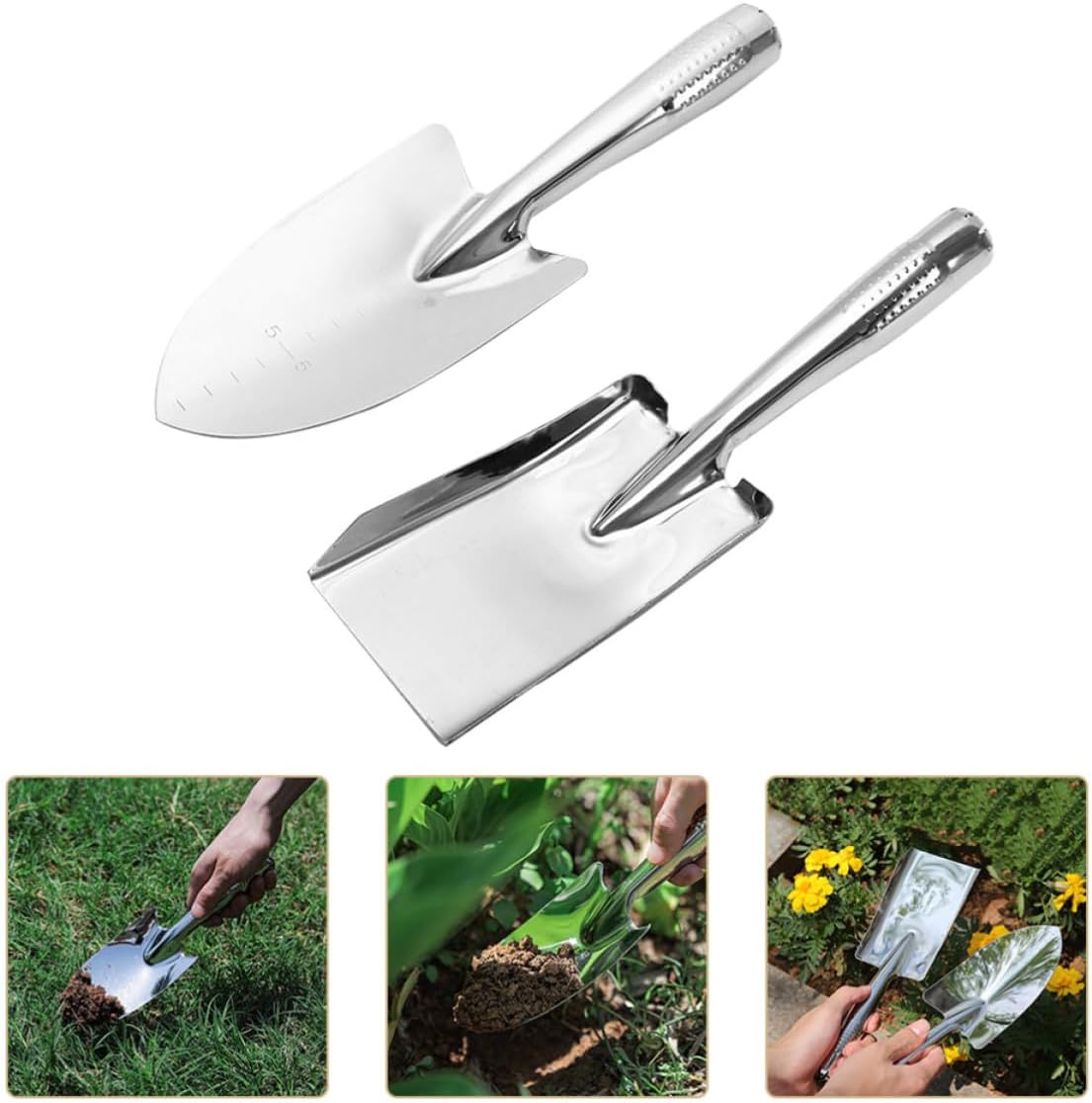 Stainless Steel Hand Trowels, 2 Pack