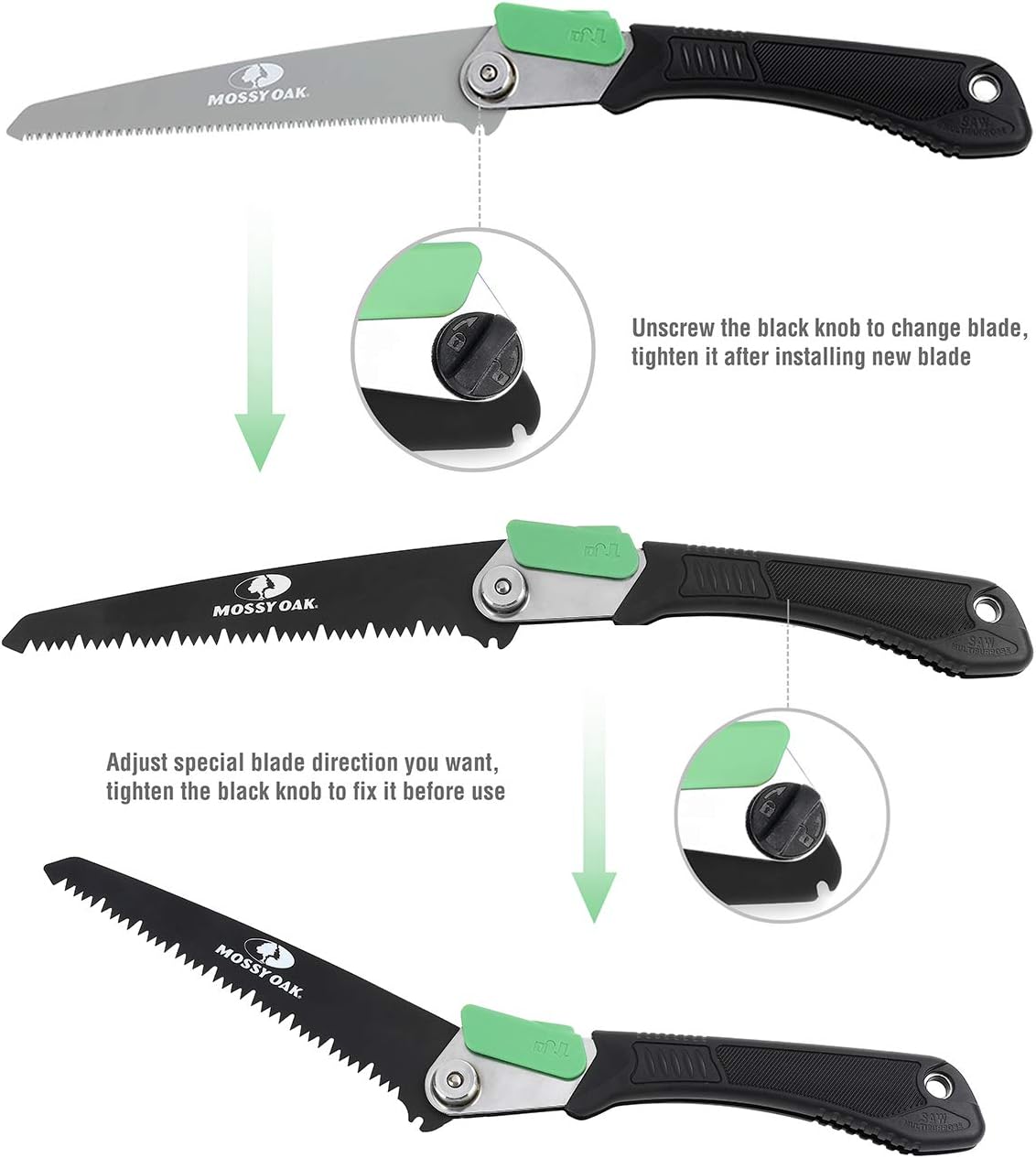 MOSSY OAK Folding Pruning Saw, 3-in-1
