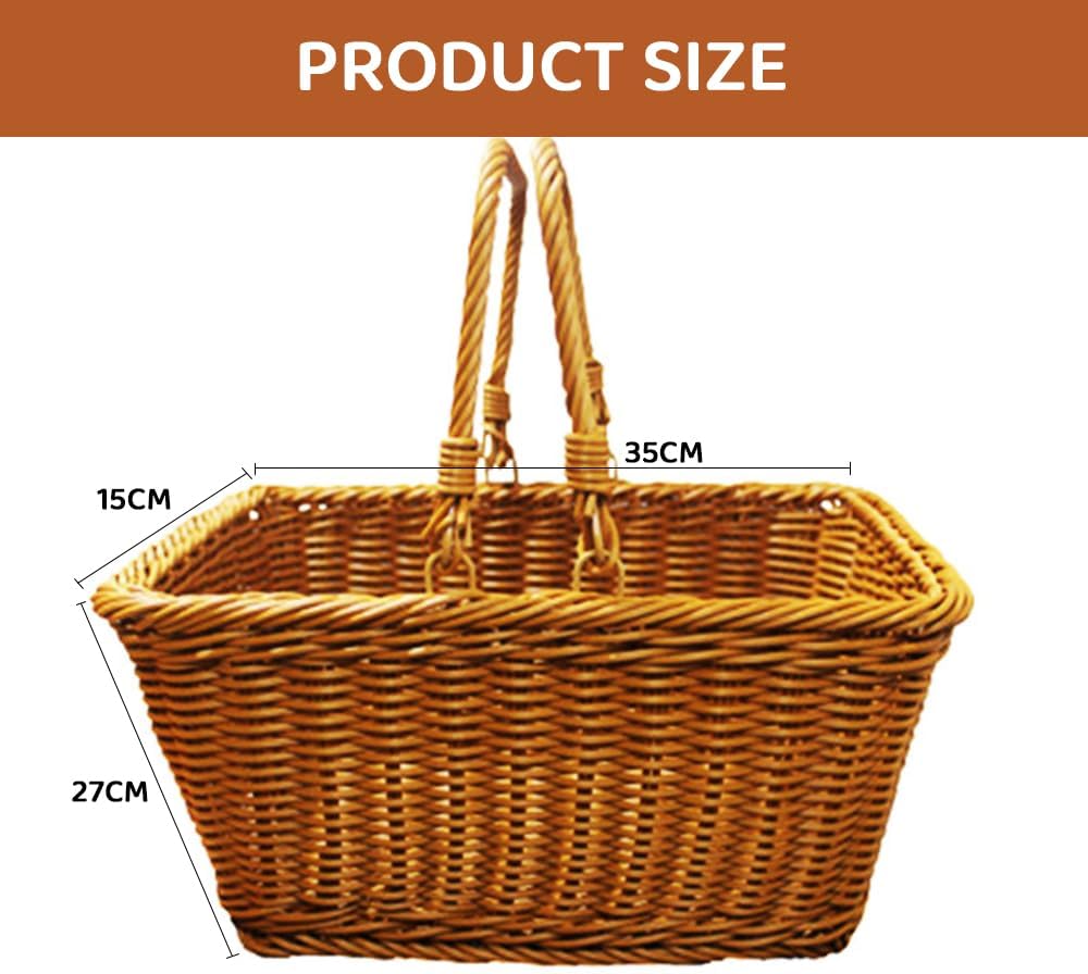 Natural Rattan Picnic Basket with Handle