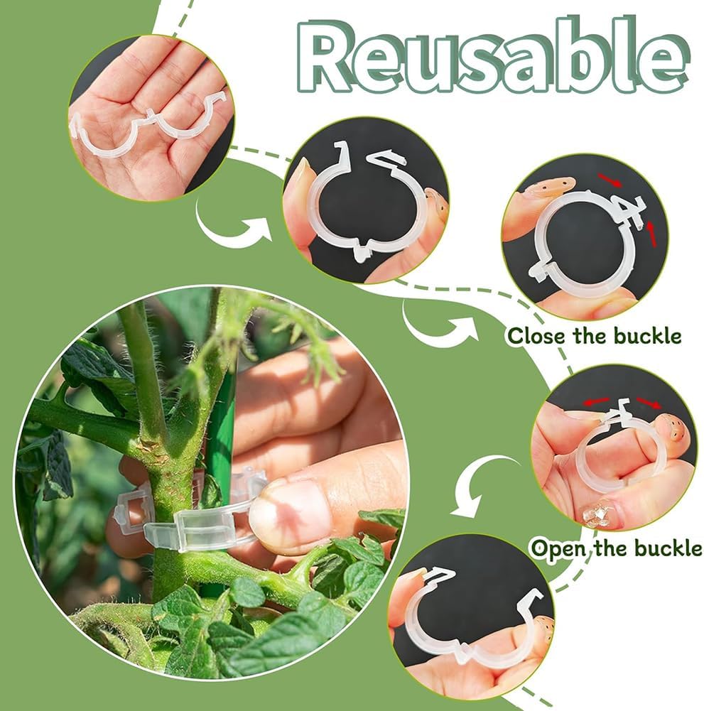 Green Plant Support Clips, 100 Pack