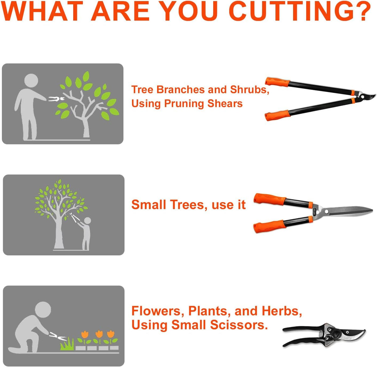 Garden Pruning Shears Set, 3 Piece