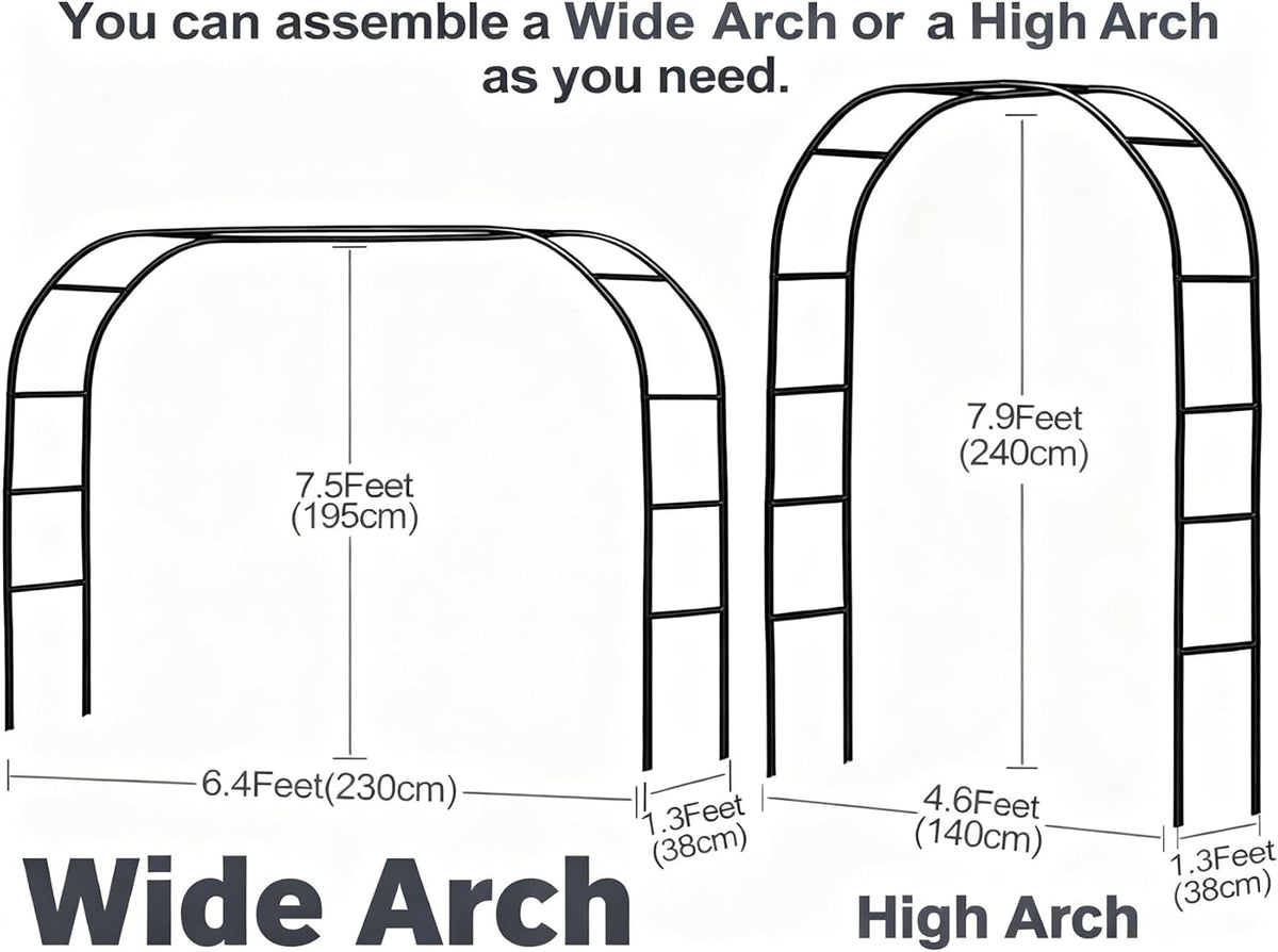 Metal Garden Arch Frame, Black