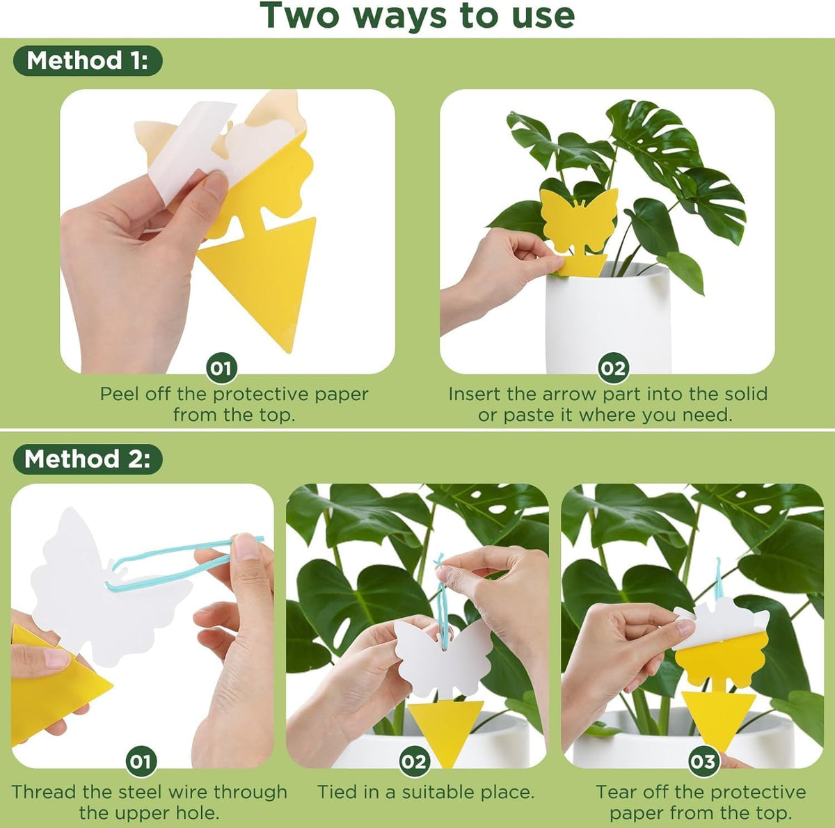 Aieve Yellow Sticky Insect Traps, 60 Pack