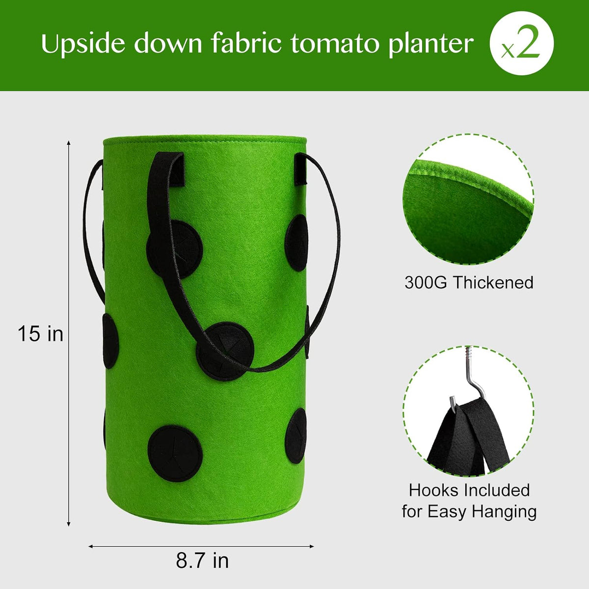 Upside-Down Tomato and Herb Planters, 2 Pack