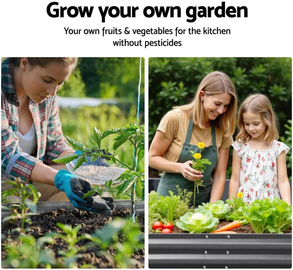 Green Fingers Galvanised Garden Beds, 2 Pack, 150 x 90 x 30 cm