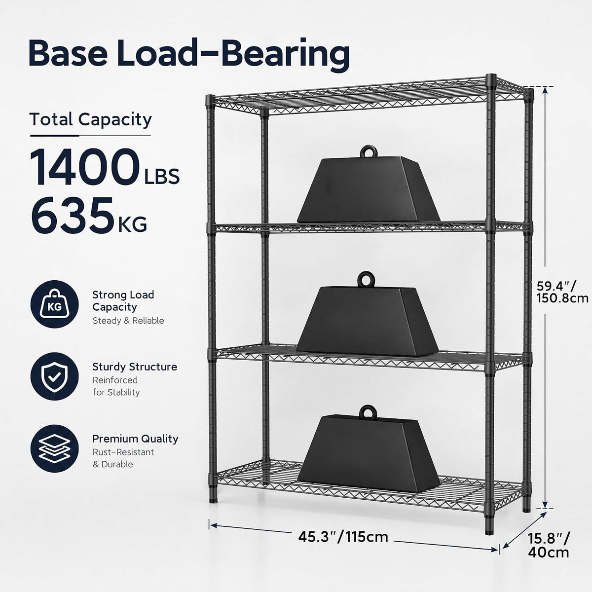MZG Wire Storage Shelving Unit, 5 Tier