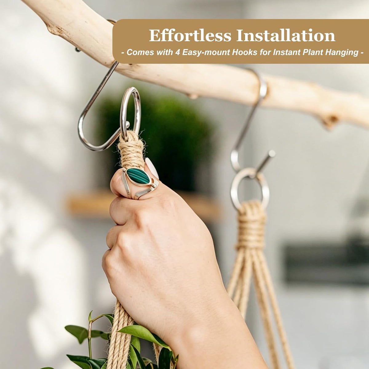 Macrame Plant Hangers, 4 Pack