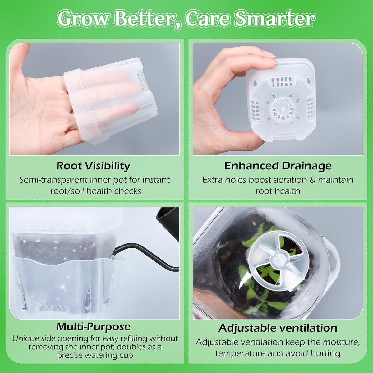 Self-Watering Propagation Pots, 12 Pack, 2.5 in
