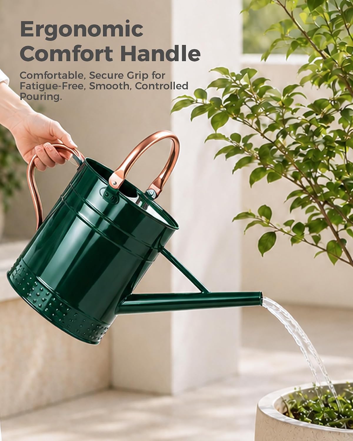 Bamworld Iron Watering Can, 1 Gallon, Green