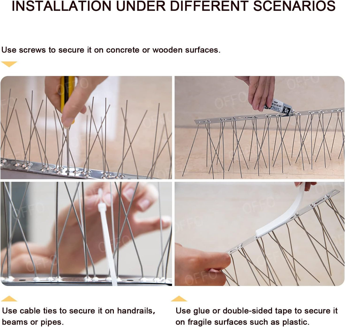 OFFO Stainless Steel Bird Spikes, 2.08 m