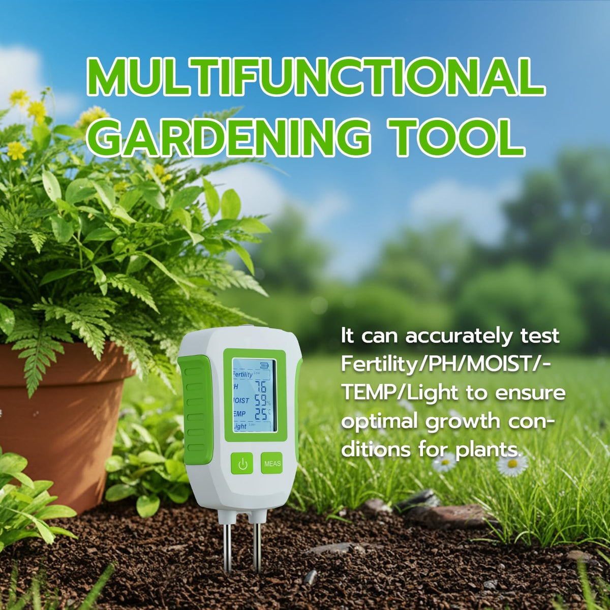 Mcbazel 5-in-1 Digital Soil Meter