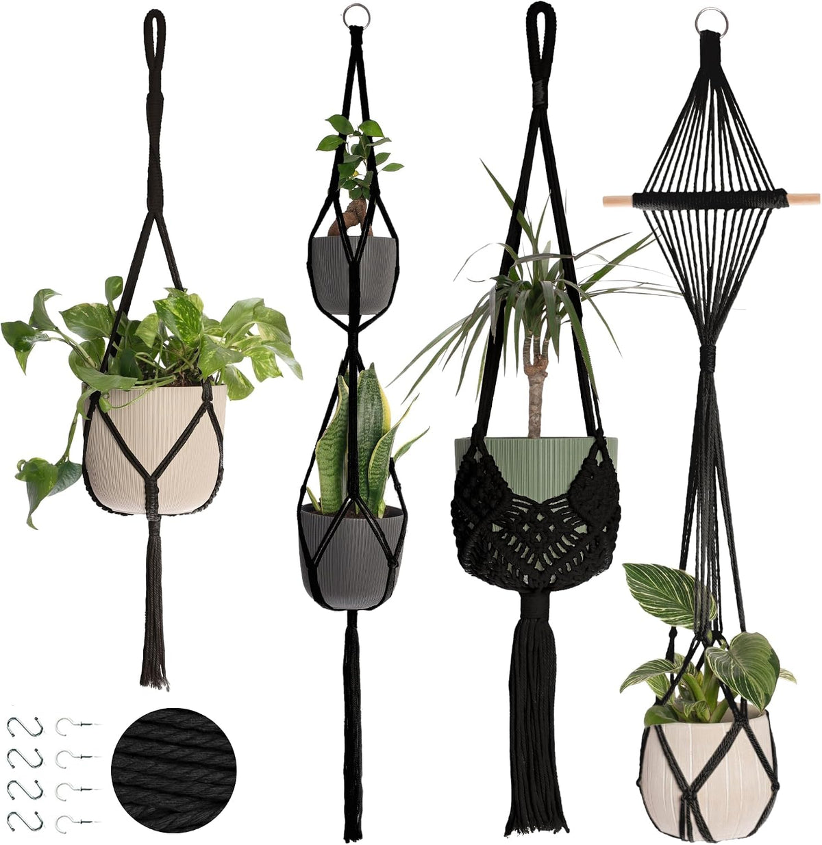 Nook Theory Macrame Plant Hangers, 6 Pack