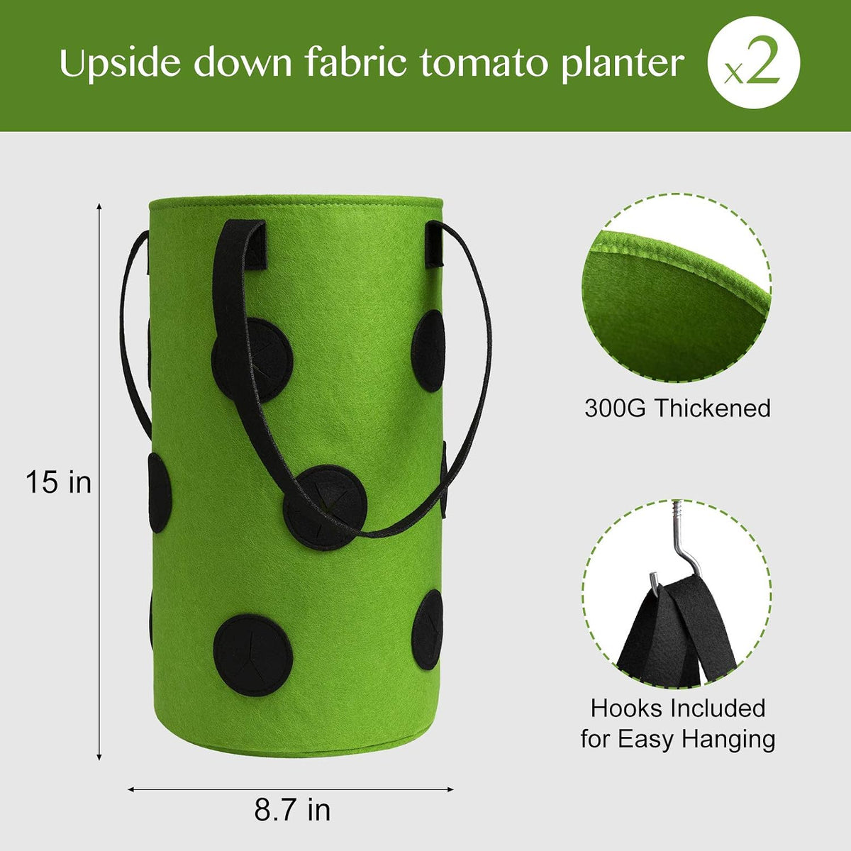 Upside-Down Tomato and Herb Planters, 2 Pack