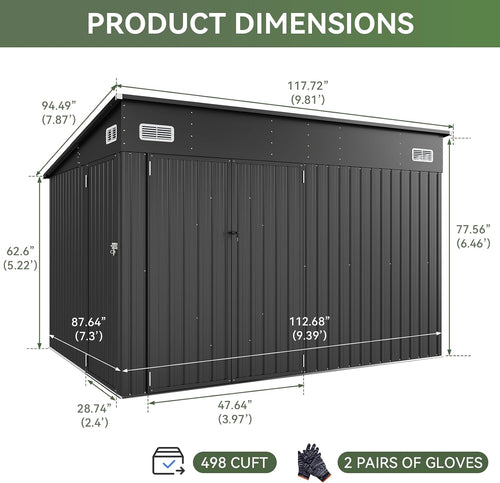 Aoxun Metal Garden Shed, 2.8 x 2.2 m