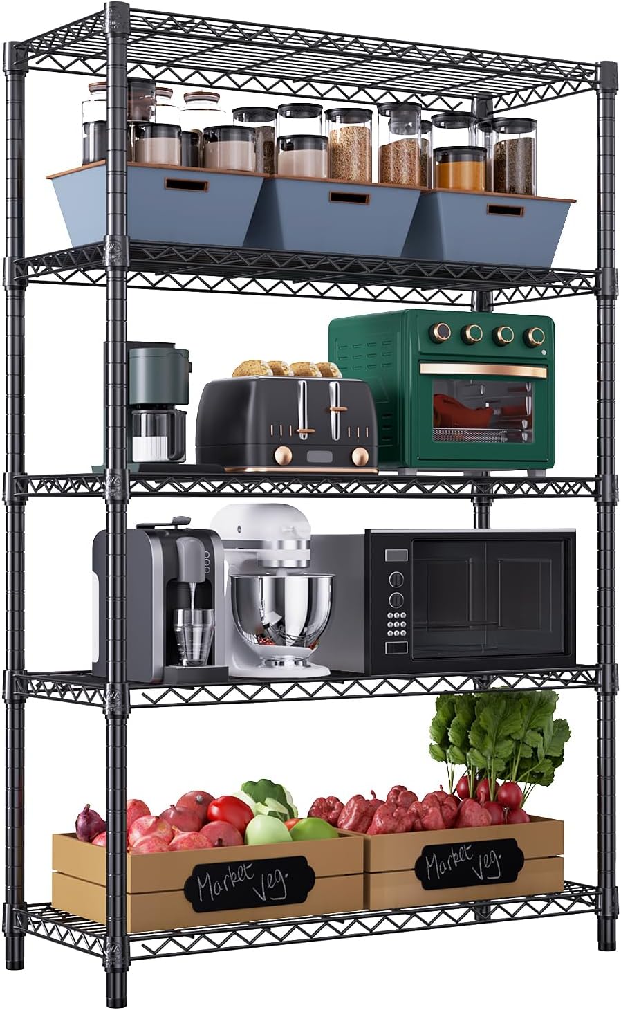 MZG Wire Storage Shelving Unit, 5 Tier