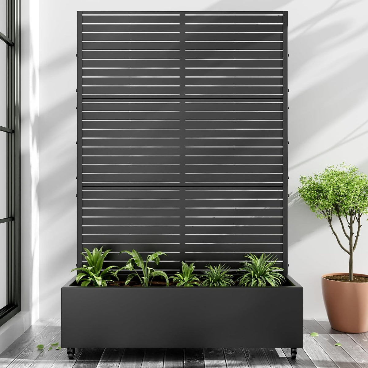 Galvanised Raised Garden Bed with Trellis
